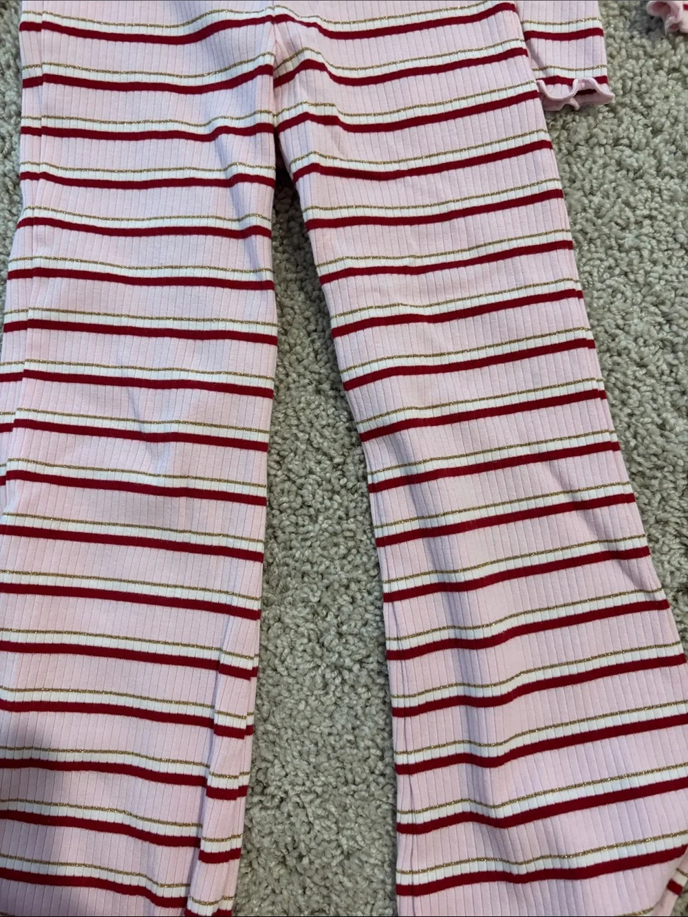 Cat & Jack Pink and Burgundy Striped Girls' Pajama Set